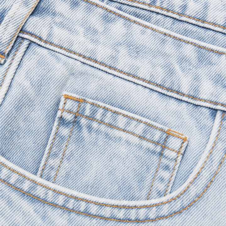 Damen Weite Jeans Mit Asymmetrischem Taillenbund