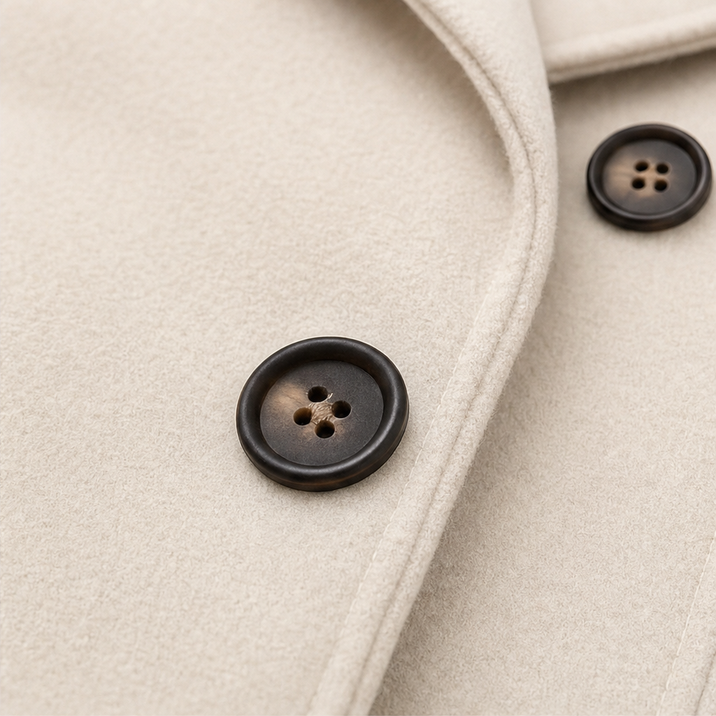 Damen Doppelreihiger Peacoat Mit Kapuze