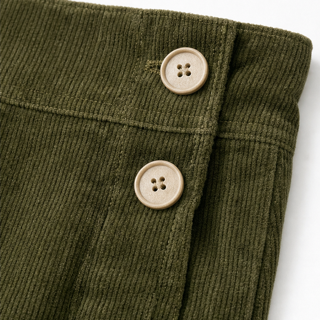 Cordelle | Cord-Hose mit asymmetrischem Knopfverschluss
