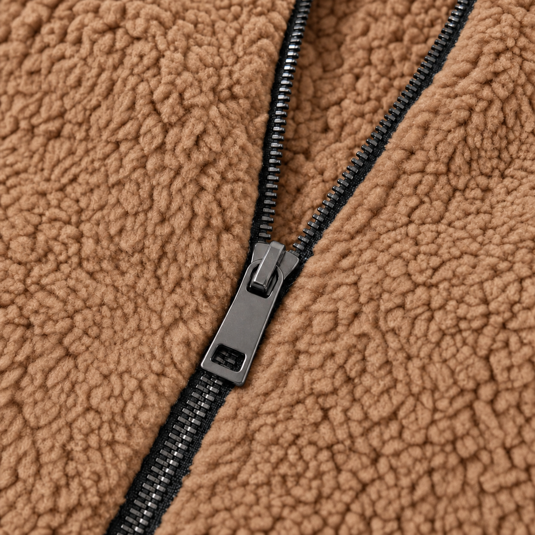 Damen Plüschfleece Jacke Mit Kapuze
