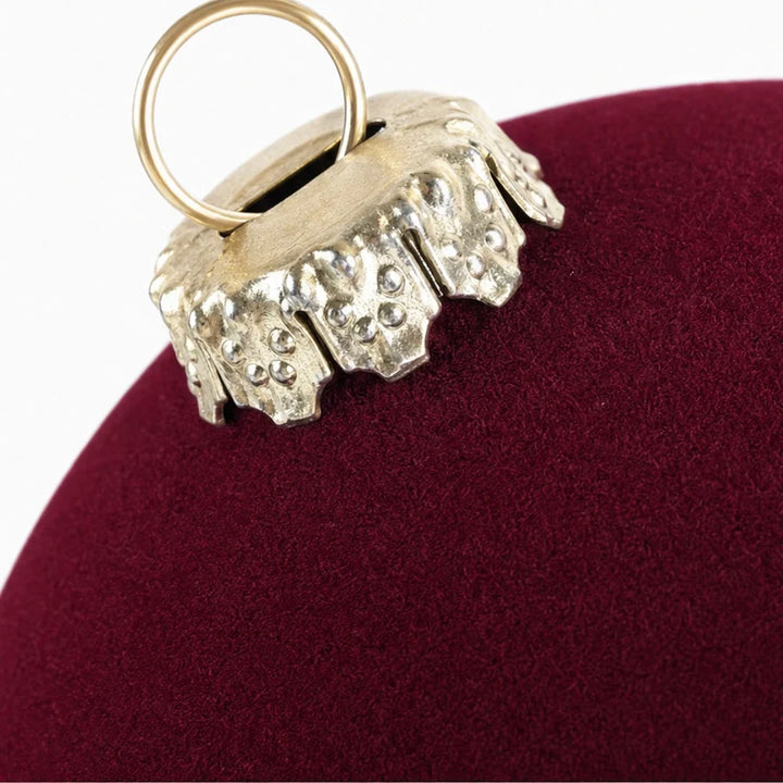 Set of 12 velvet Christmas baubles