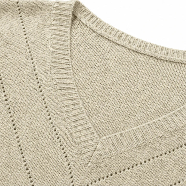 Fine-knit viscose sweater with openwork pattern