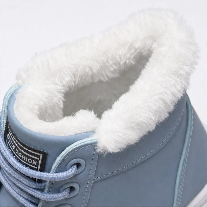 Waterproof ankle boots with plush lining