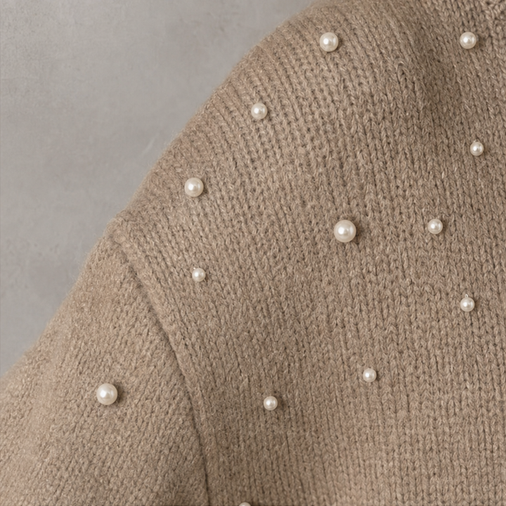 Pearla - Pull-over avec décoration en perles sur les manches