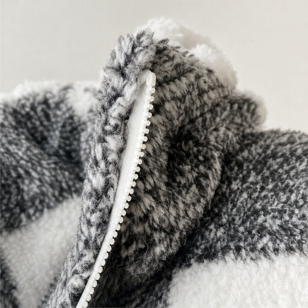Damen Karo Hoodie-Jacke Mit Reißverschluss