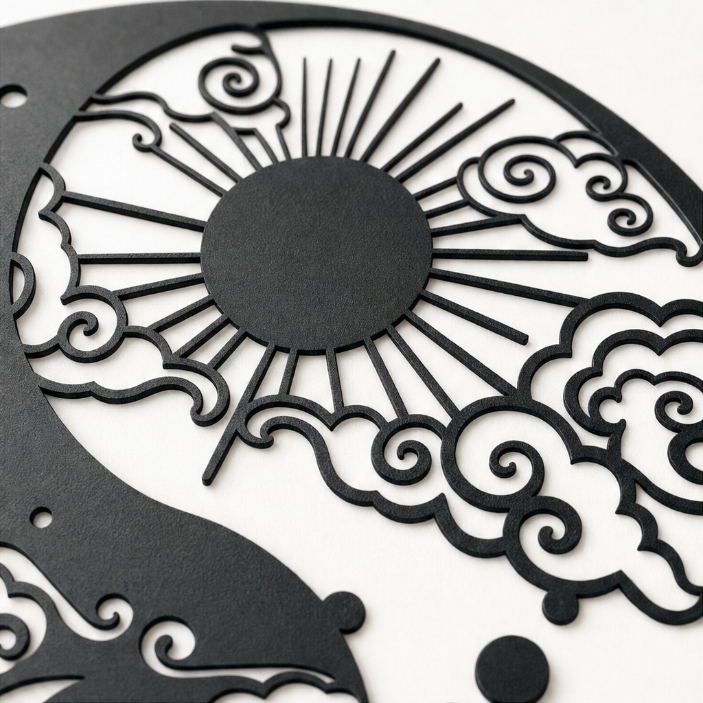 Solstice Balance | Metall-Wanddekoration mit Sonne und Mond
