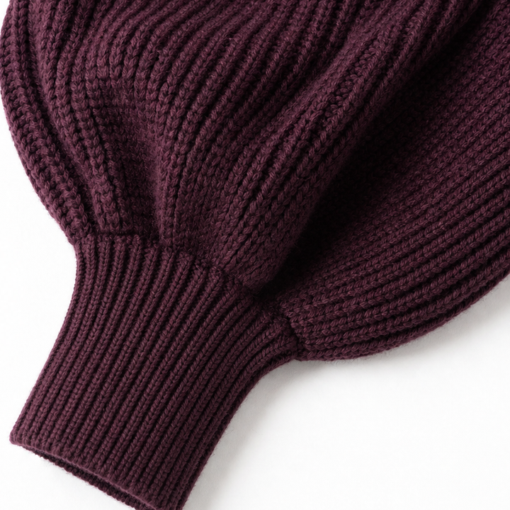 Damen Strickjacke Mit Reißverschluss Und Laternenärmeln