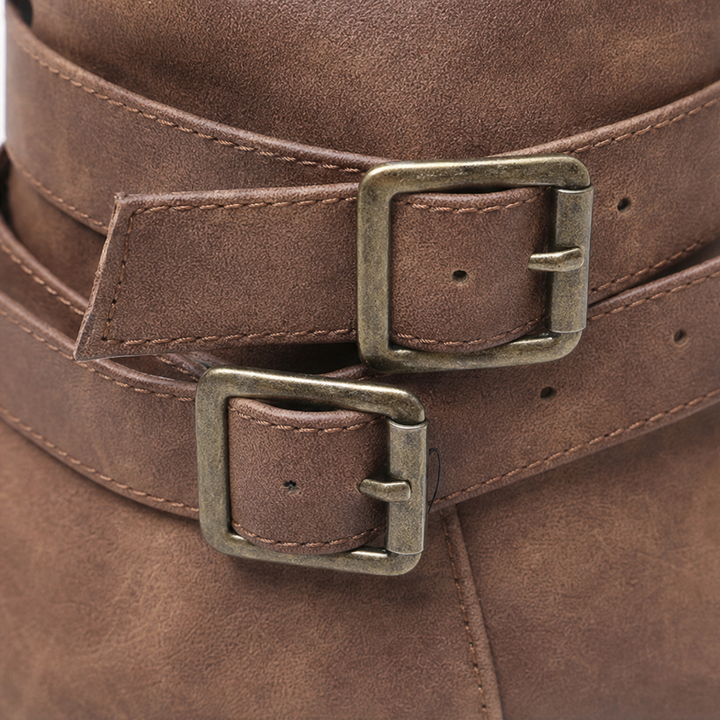 Damen Slouchy Stiefel Wadenhoch Mit Schnalle