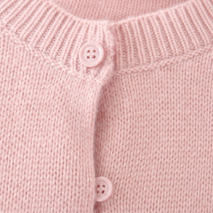 Damen Strickjacke Rundhals Einfarbig Klassisch