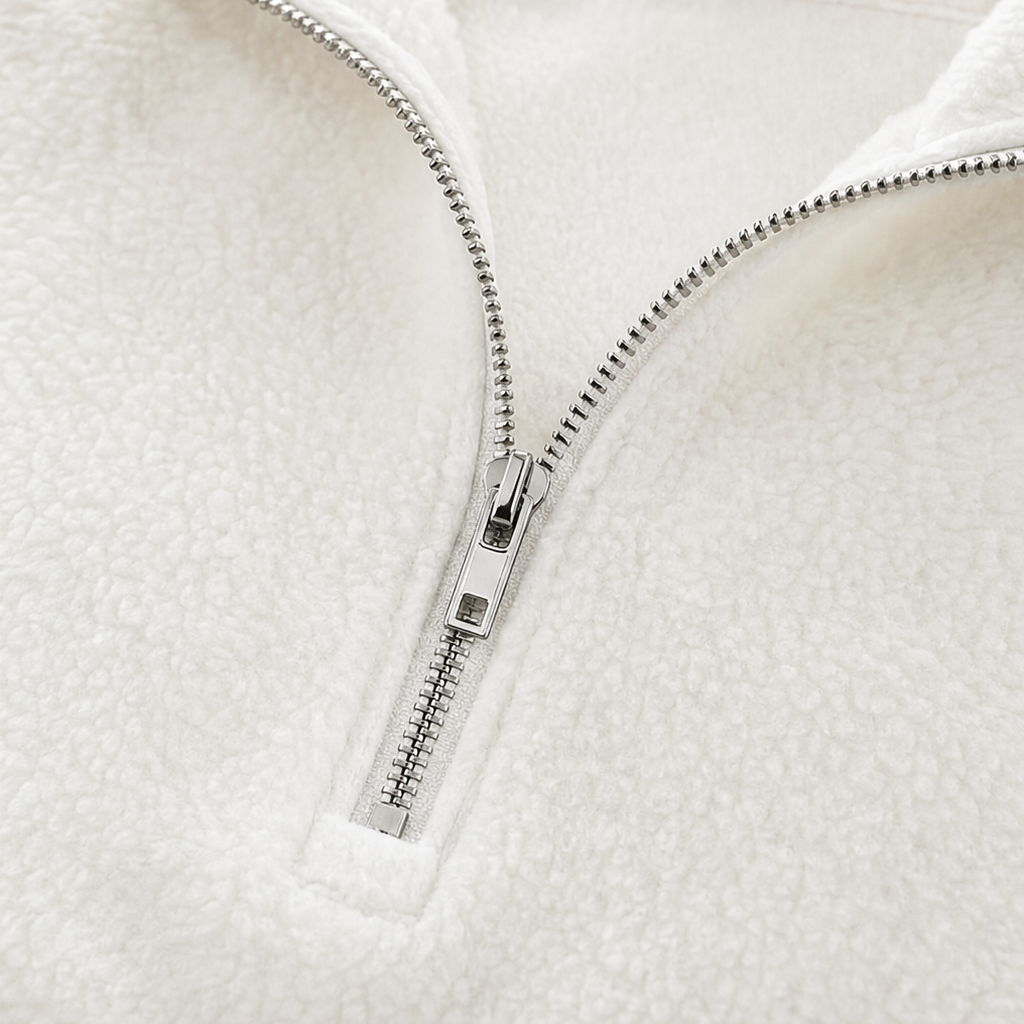 Damen Drop Shoulder Pullover Mit Viertel Reißverschluss