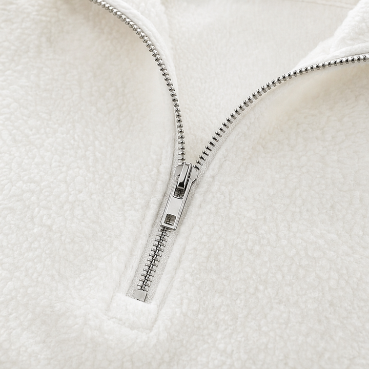 Damen Drop Shoulder Pullover Mit Viertel Reißverschluss