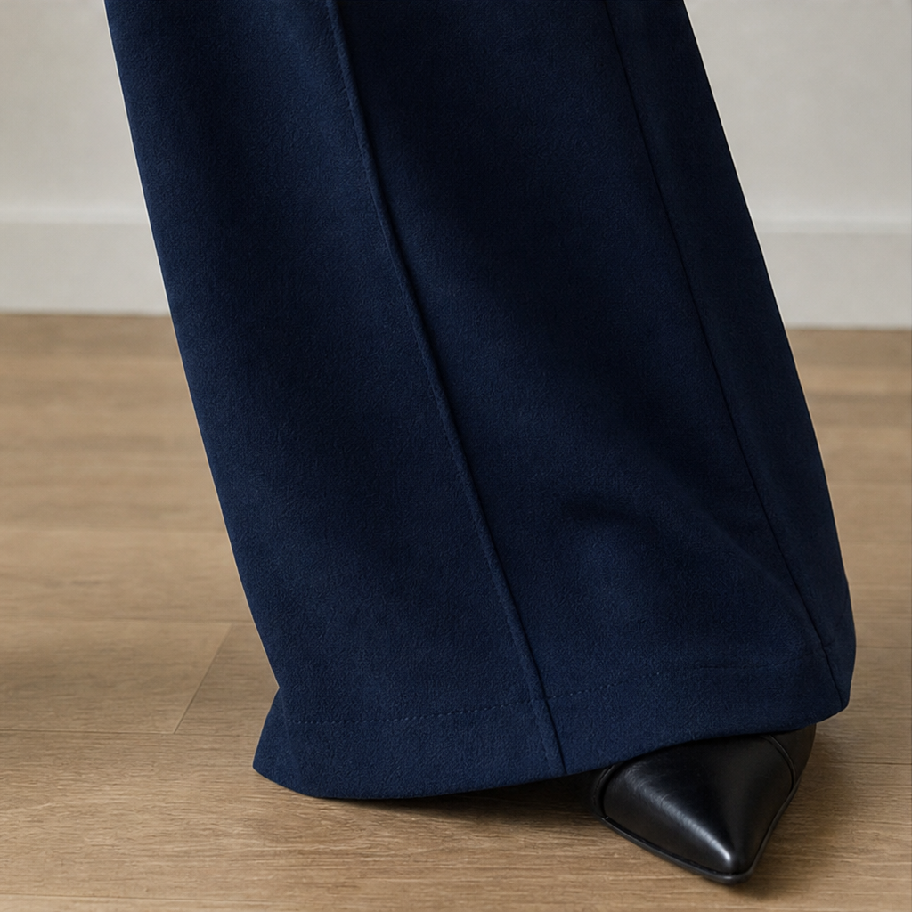 Damen Hose Hohe Taille Weites Bein