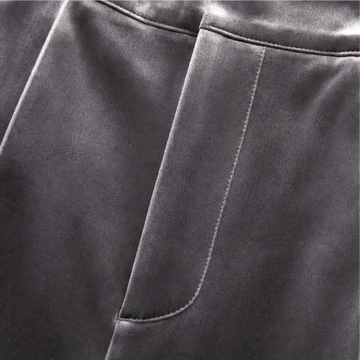Damen Samthose Hohe Taille Weites Bein