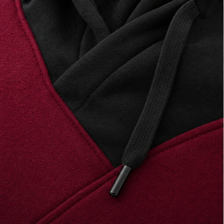 Vela | Oversized Hoodie mit V-Ausschnitt und Colorblock