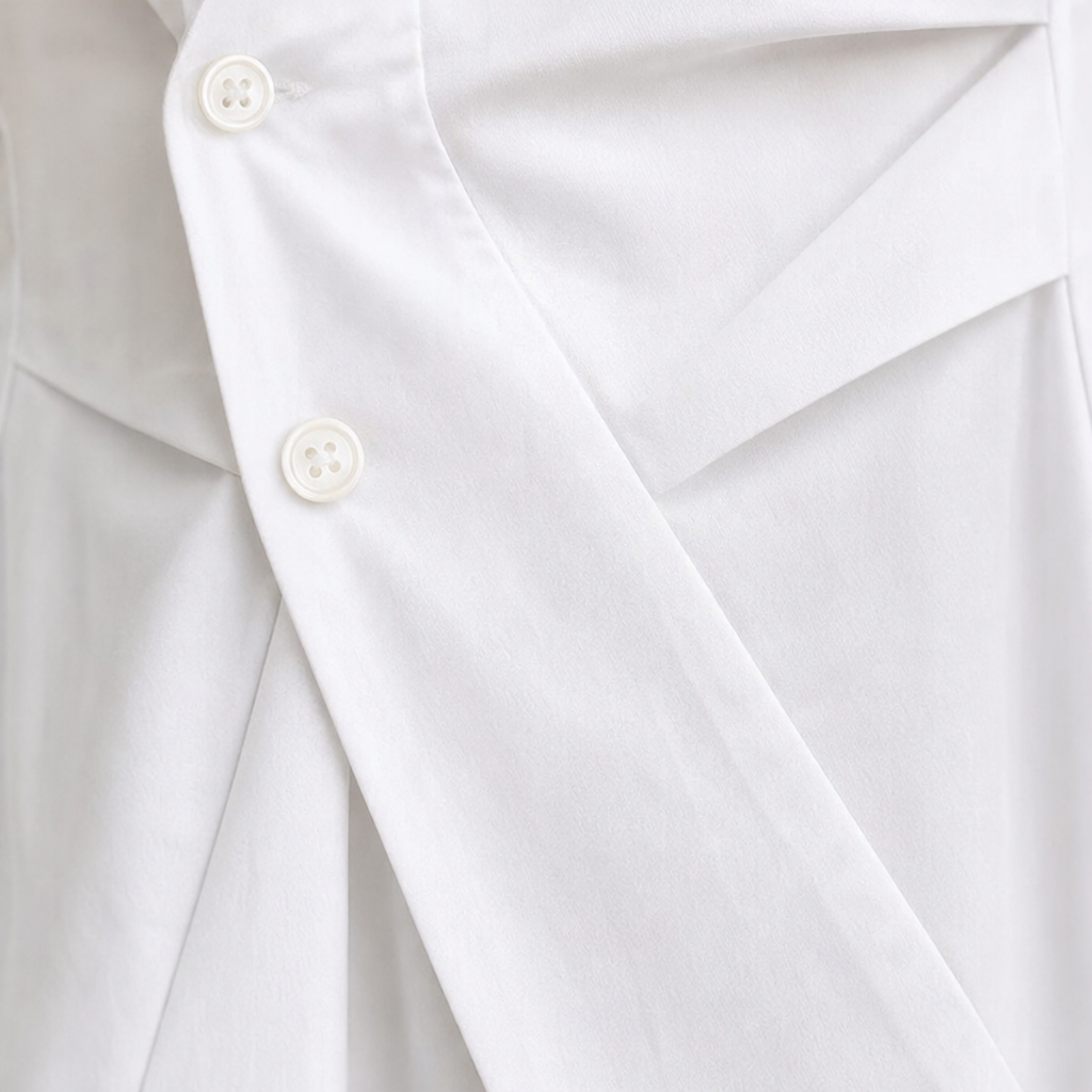 Vela | Baumwollbluse mit Twist-Detail und Wrap-Hem