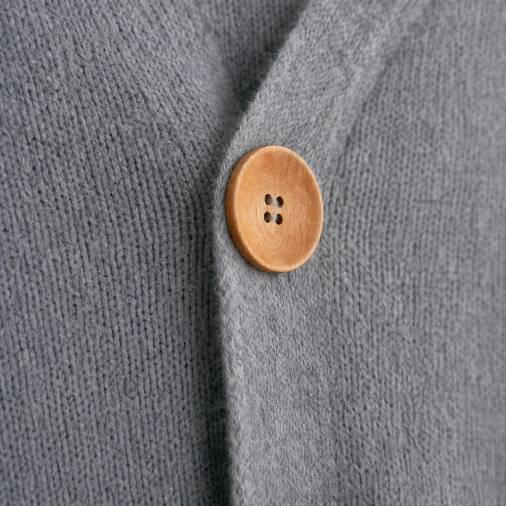 Damen Waffelstrick Cardigan Mit Kapuze Und Knopfleiste