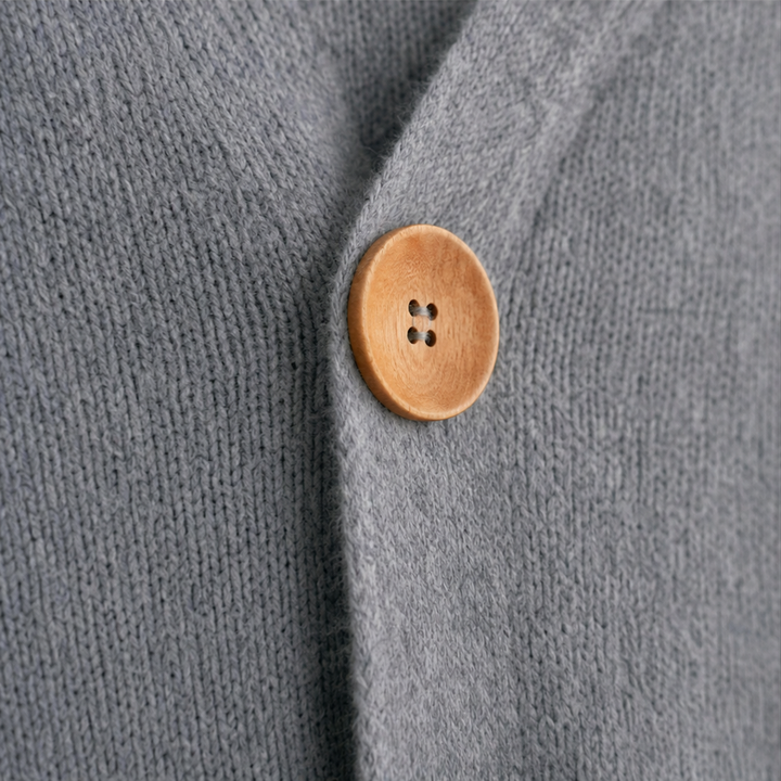 Damen Waffelstrick Cardigan Mit Kapuze Und Knopfleiste