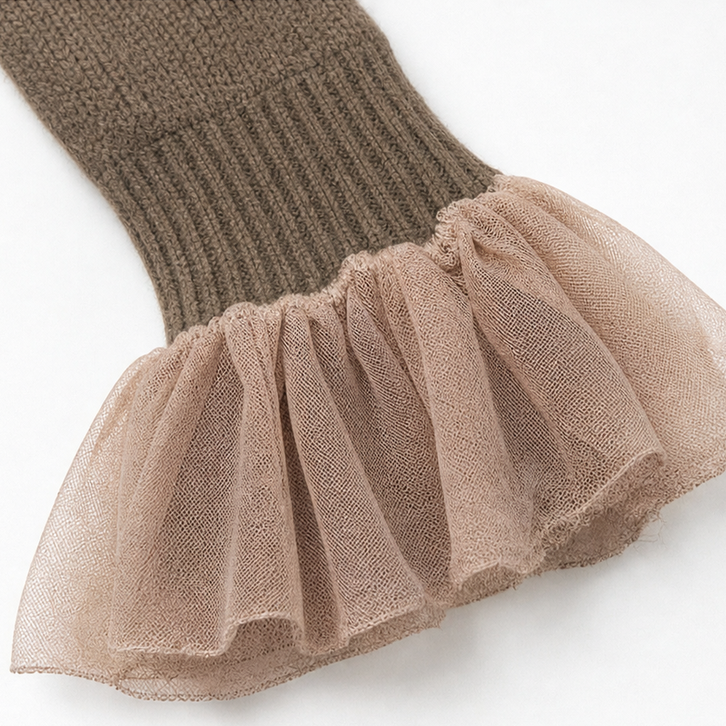Damen Pulloverkleid Mit Rüschensaum Und Rollkragen