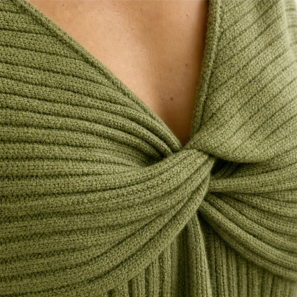 Vellura | Geripptes Strickoberteil mit Twist-Front