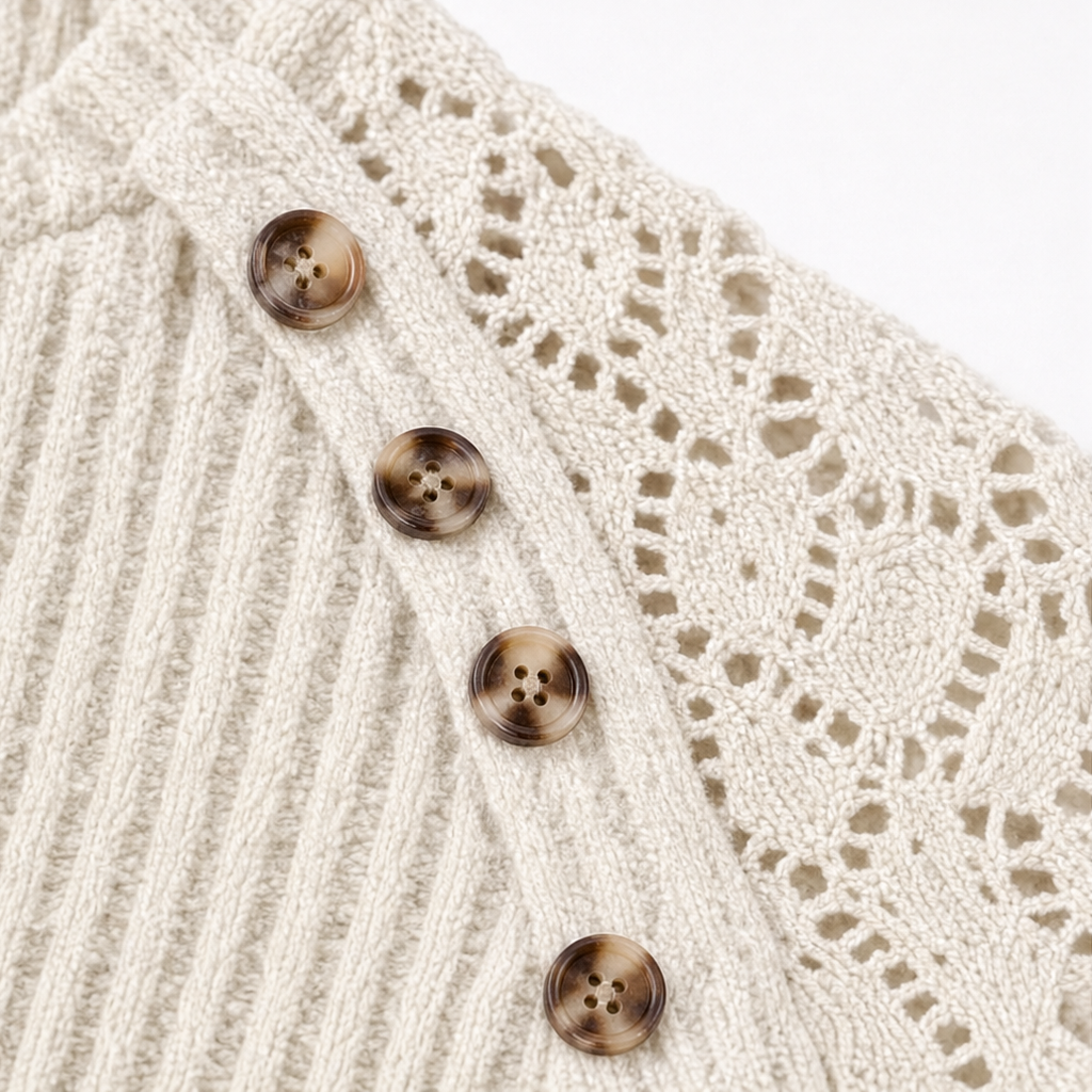 Damen Longsleeve Mit Spitzenschulter Gerippt