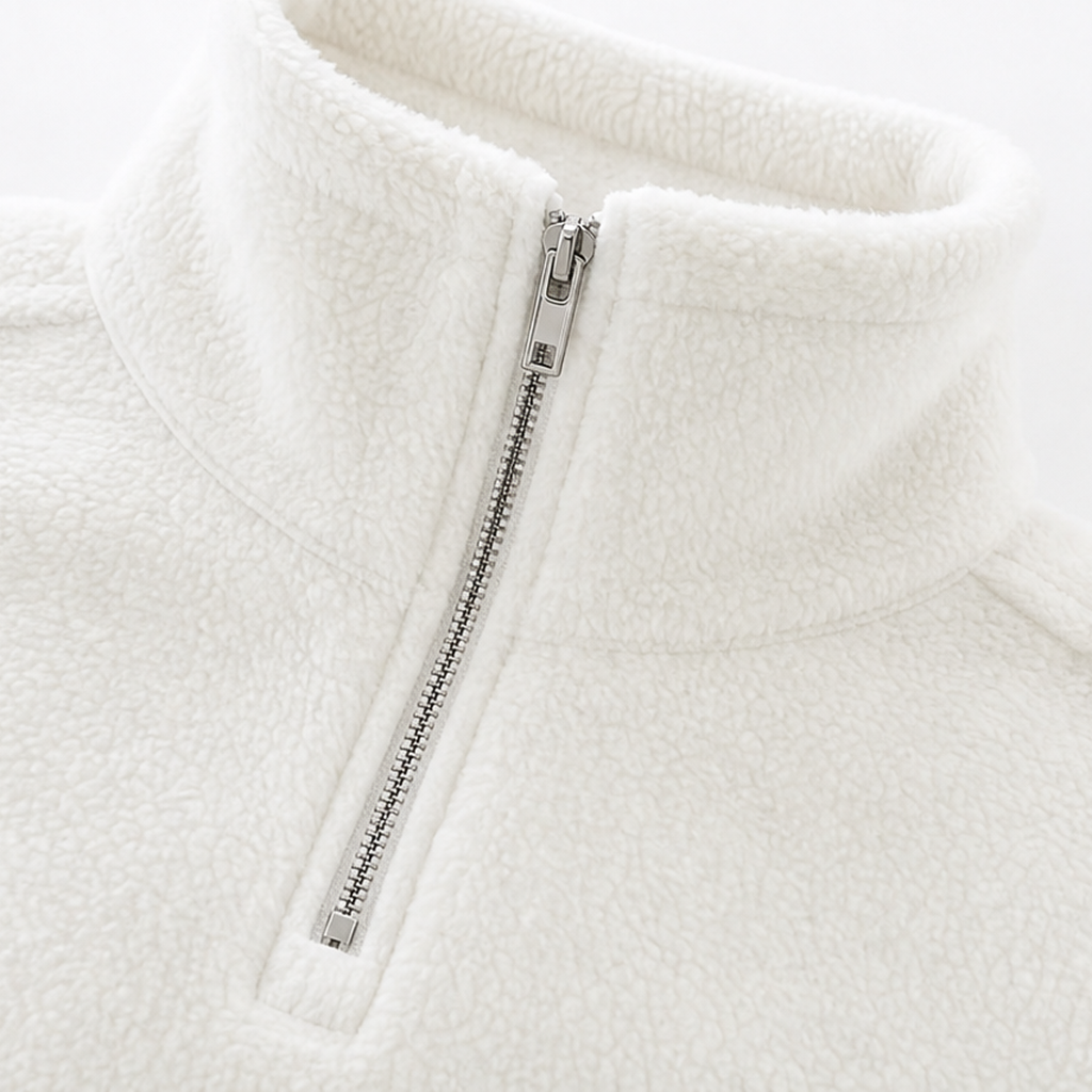 Damen Drop Shoulder Pullover Mit Viertel Reißverschluss