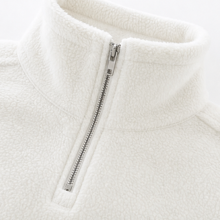 Damen Drop Shoulder Pullover Mit Viertel Reißverschluss