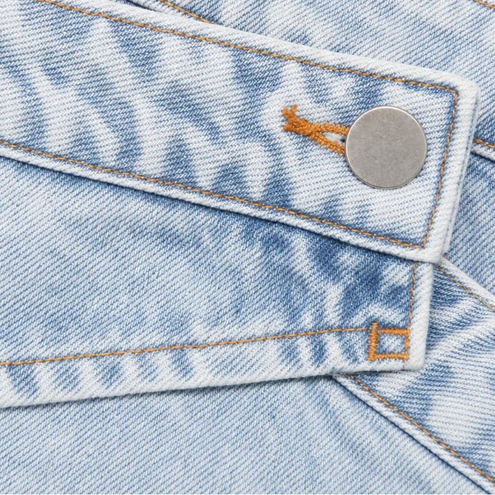 Damen Weite Jeans Mit Asymmetrischem Taillenbund