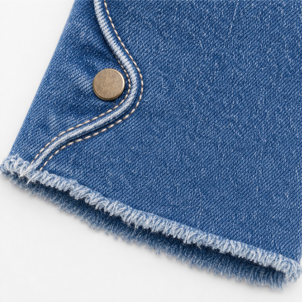 Damen Schlagjeans Mit Hoher Taille Und Seitlichen Knöpfen