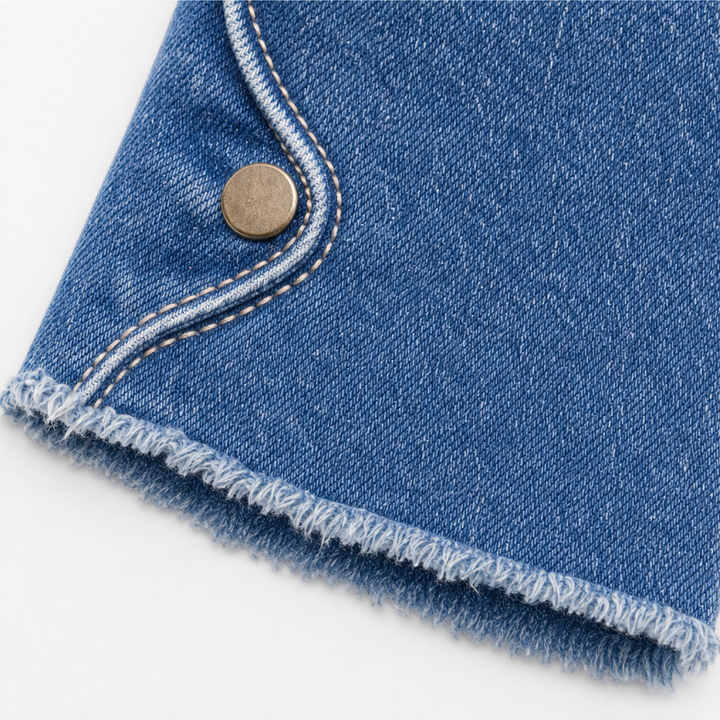 Damen Schlagjeans Mit Hoher Taille Und Seitlichen Knöpfen