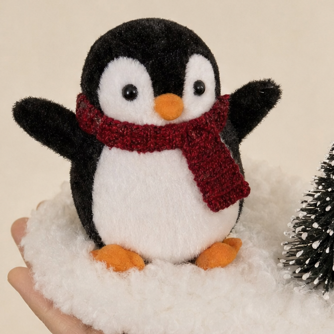 Treppen Girlande Pinguin Mit Kunstschnee