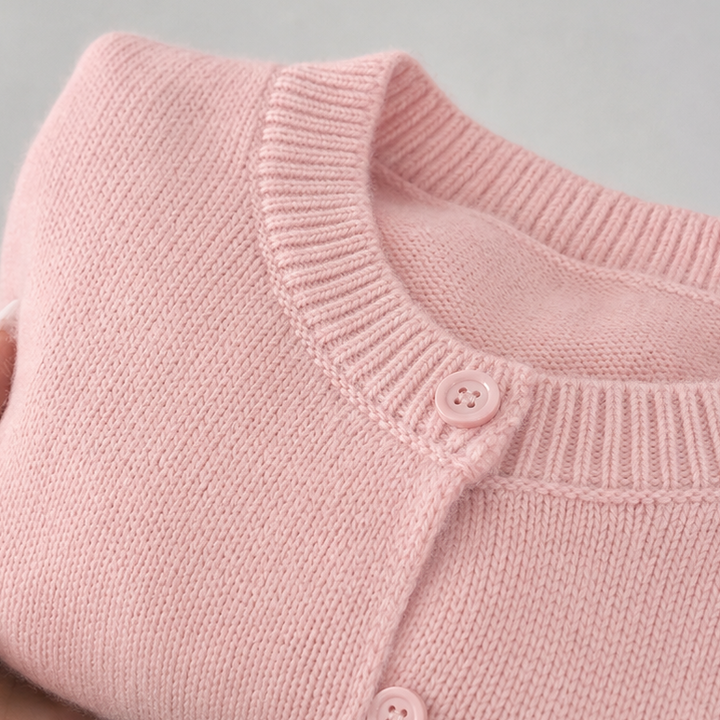 Damen Strickjacke Rundhals Einfarbig Klassisch