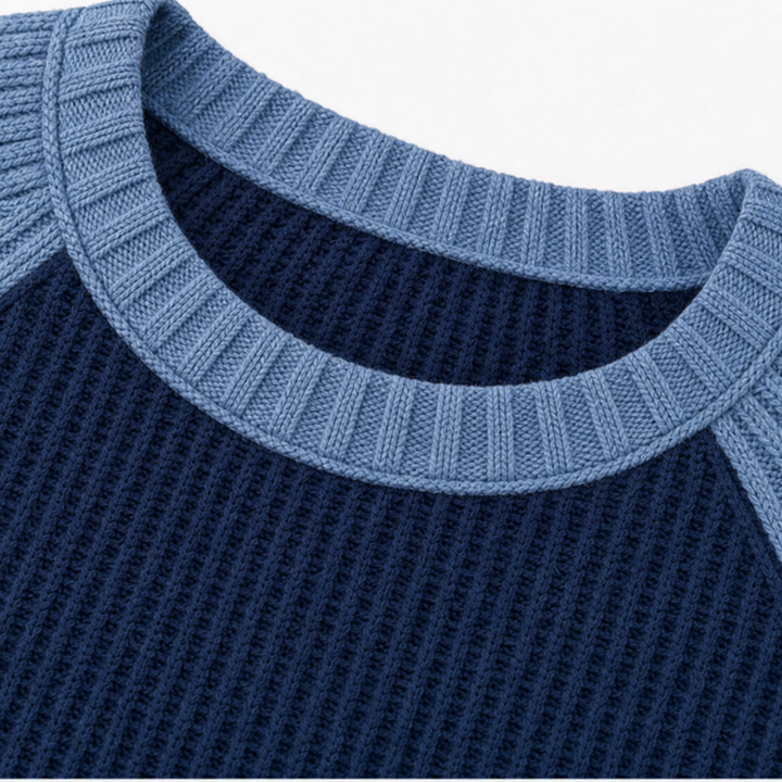 Damen Oberteil Waffelstrick Raglanärmel Western