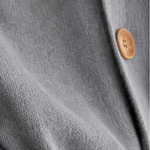 Damen Waffelstrick Cardigan Mit Kapuze Und Knopfleiste