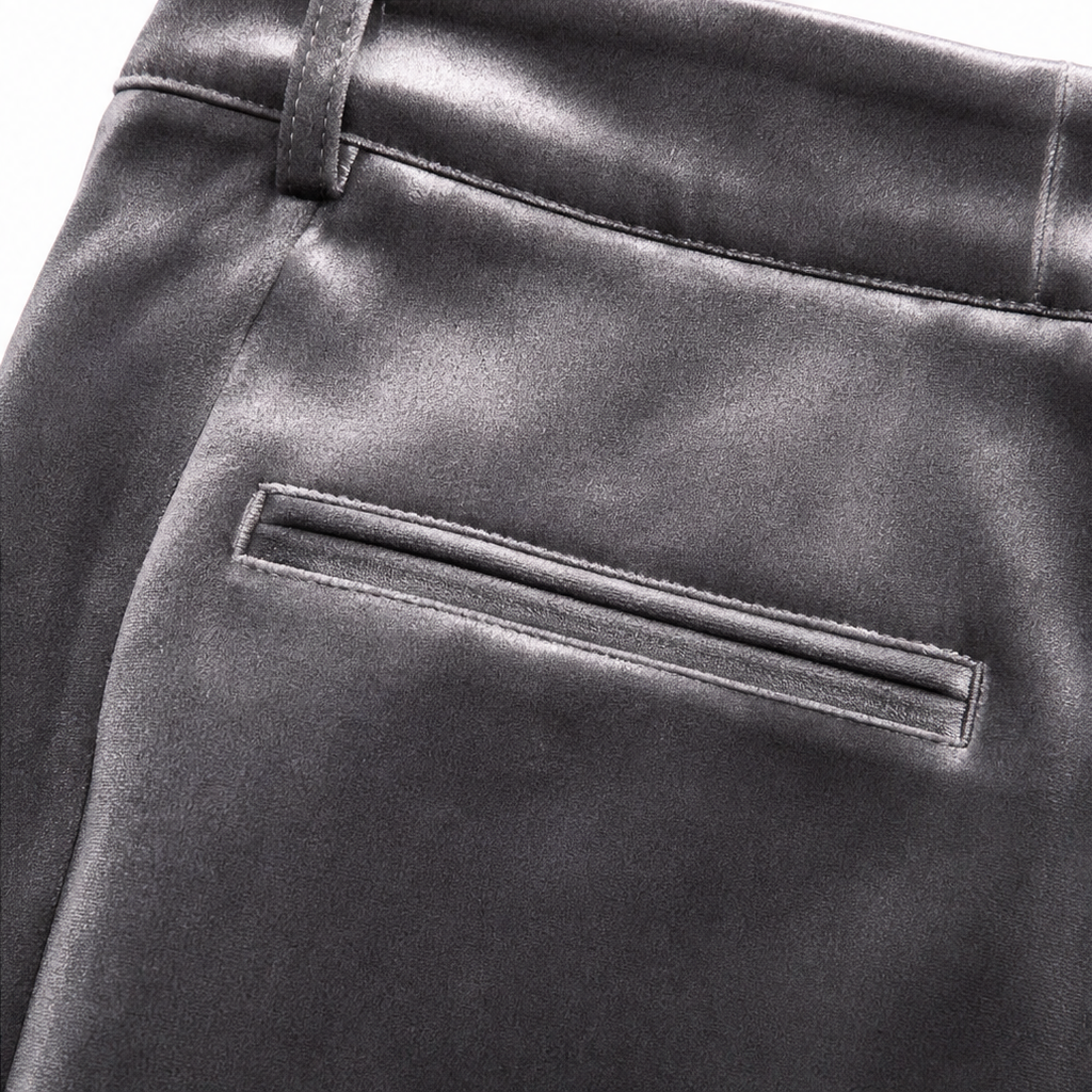 Damen Samthose Hohe Taille Weites Bein