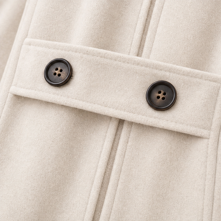 Damen Doppelreihiger Peacoat Mit Kapuze