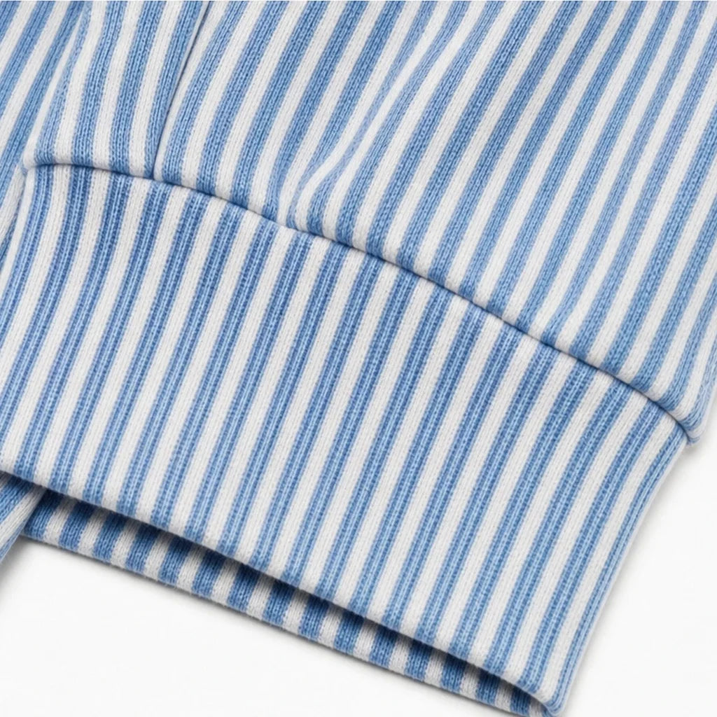 Sudadera con capucha, estampado de rayas y cordón ajustable