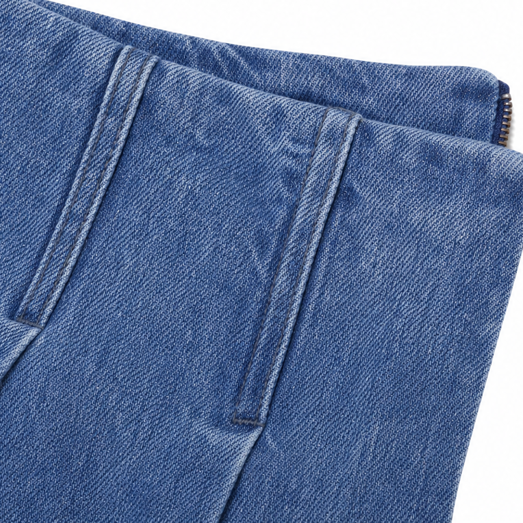 Damen Weite Jeans Hohe Taille Vintage Stil
