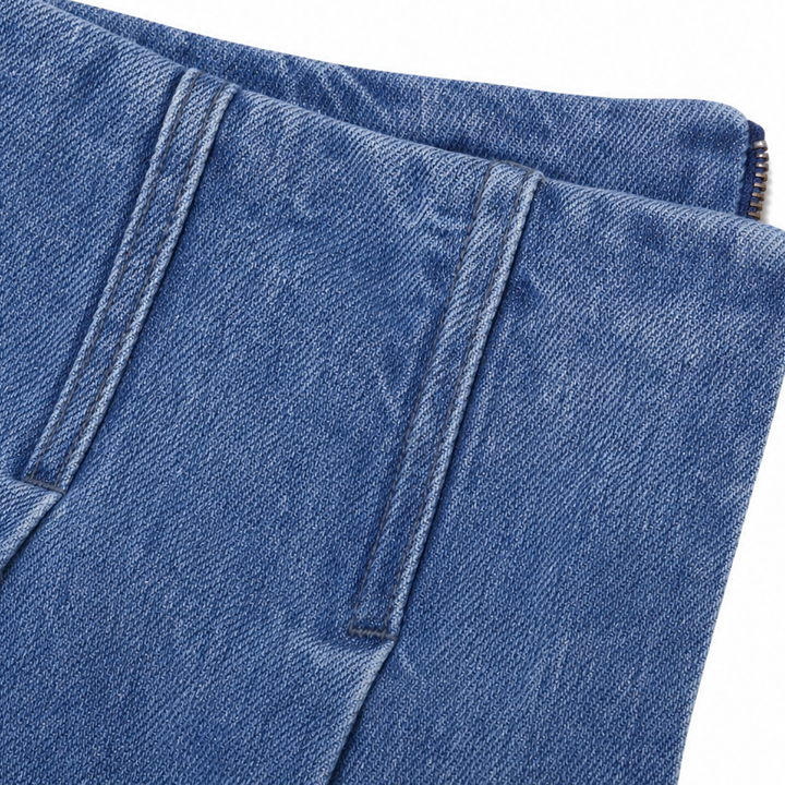 Damen Weite Jeans Hohe Taille Vintage Stil