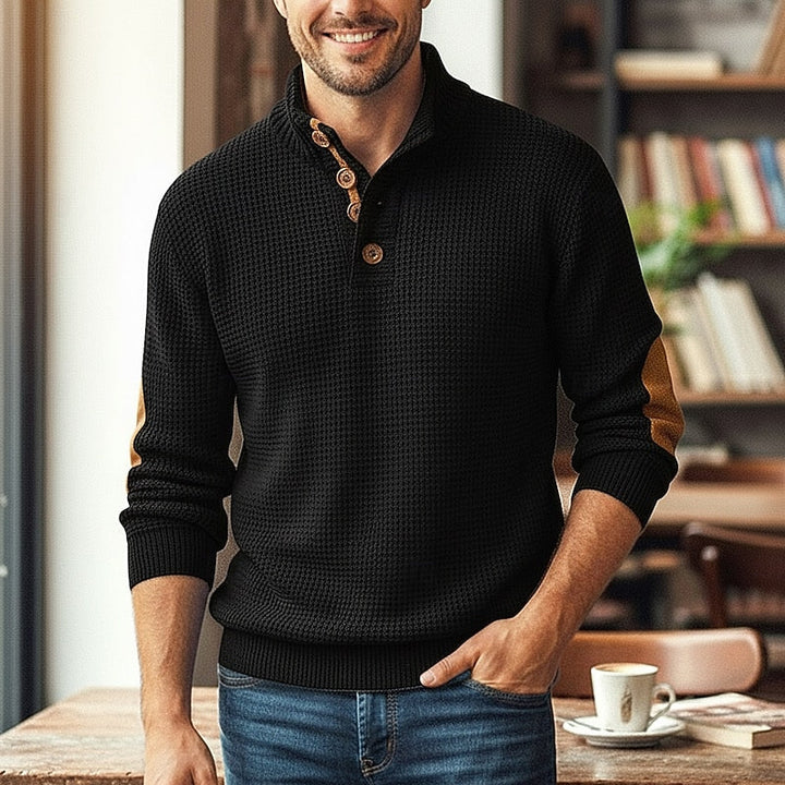 Beckett | Stand-Collar Button Pullover