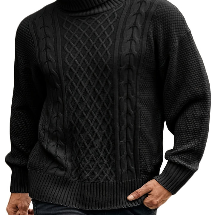 Ambrose | Herren Pullover Zopfmuster mit Rollkragen