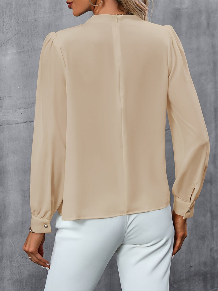 Damen Rollkragen Langarmbluse – Eleganter Büro-Look
