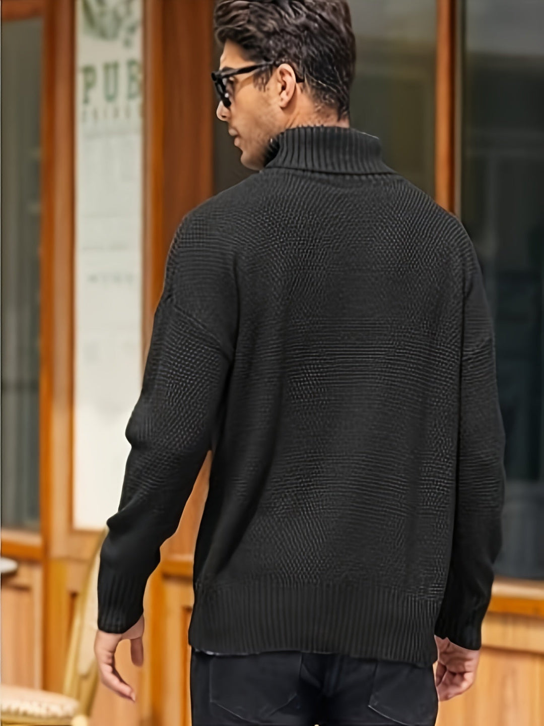Ambrose | Herren Pullover Zopfmuster mit Rollkragen
