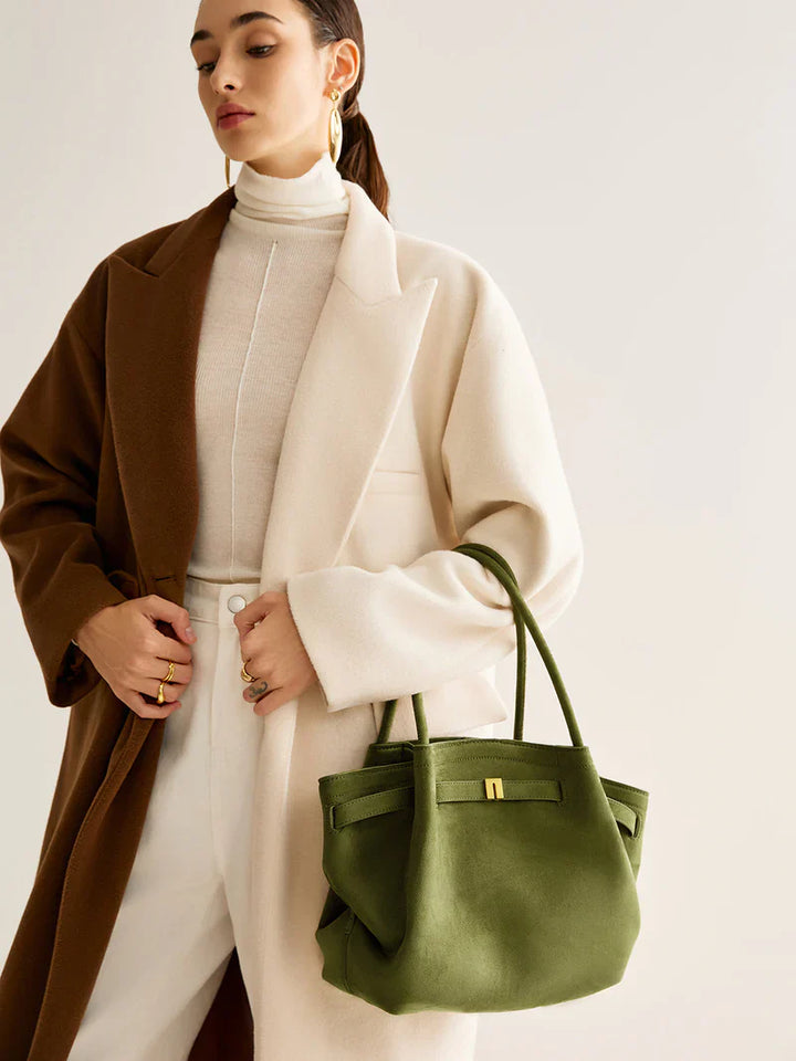 Sac à main en daim pour femmes – Vert et spacieux