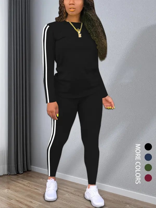 Women’s Two-Piece Striped Long-Sleeve Set