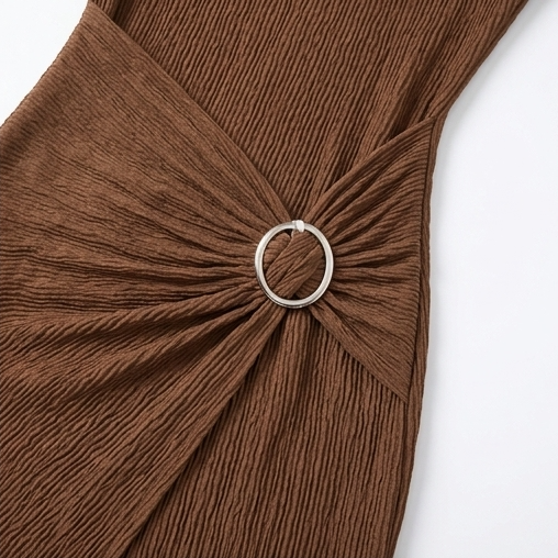 Damen Strickkleid Gerippt Mit Asymmetrischem Ring