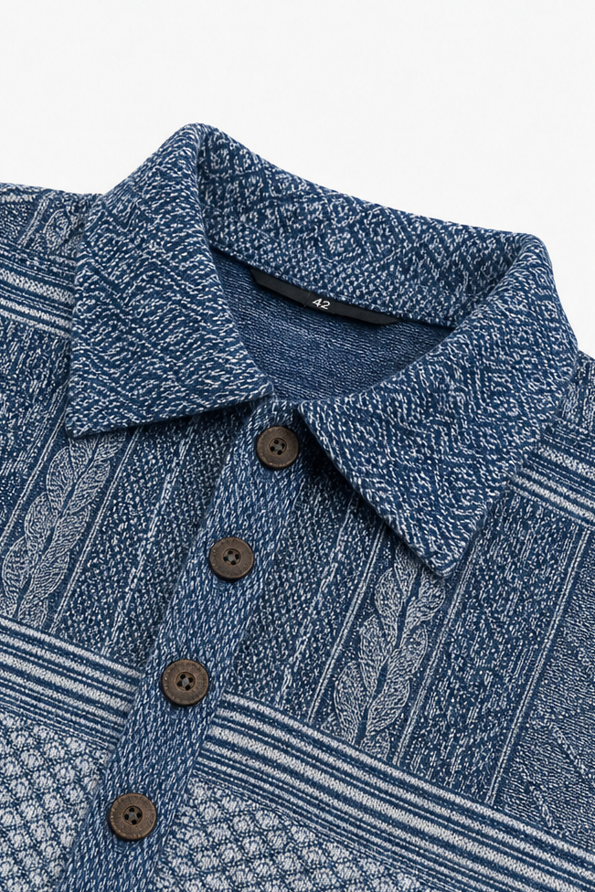 Damen Bluse Mit Denim Patchwork Und Strick