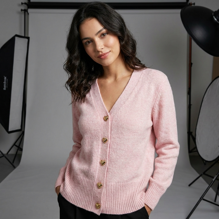 Chaleco de mujer de corte regular con cuello de pico