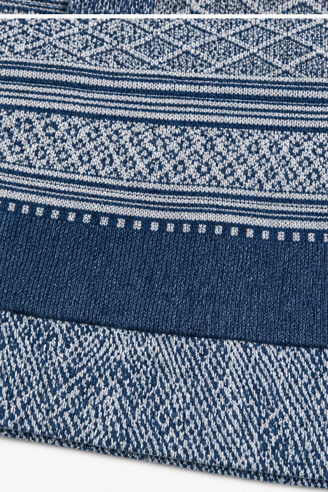 Damen Bluse Mit Denim Patchwork Und Strick
