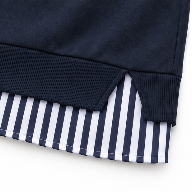 Layerella | Sweatshirt mit Fake-Layer und geripptem Bündchen