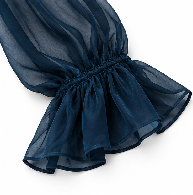 Veloura | Damen Samt-Bluse mit Patchwork und Rüschenärmeln